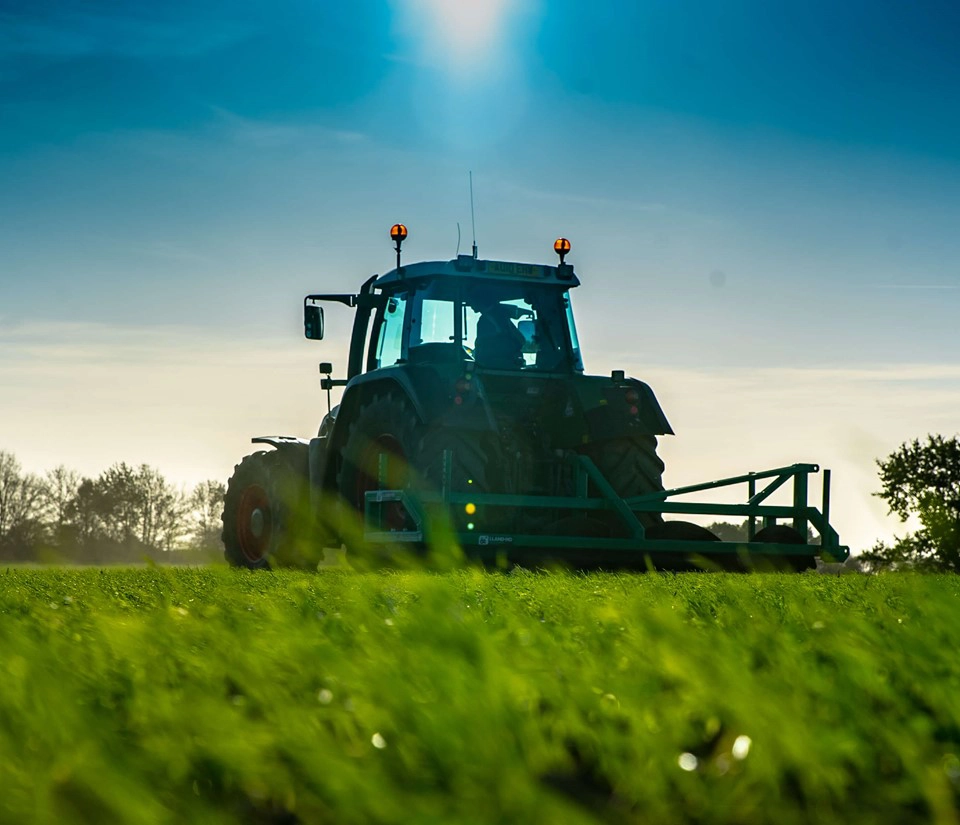 tractor in a field